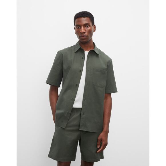 Club Monaco NWT Men's Short Sleeve Ripstop Shirt Olive‎ Green in XXS - Picture 1 of 7